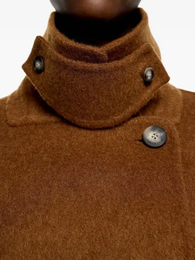 Bimba Y Lola Buttoned Wool Jacket In Brown