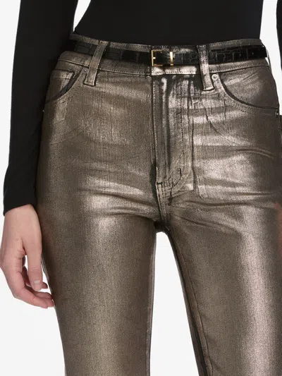 Frame The Reboot Crop In Champagne Coated In Brown