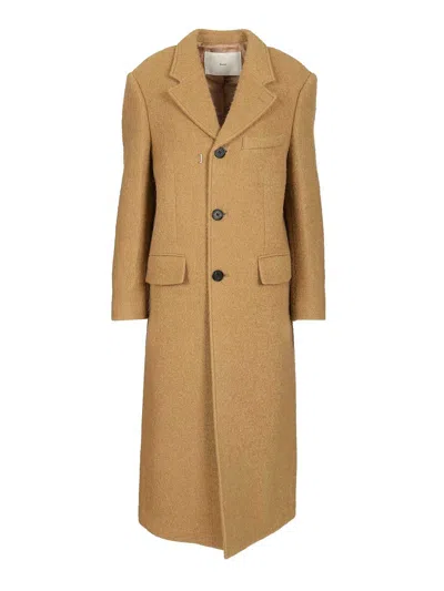Dunst Unisex 2-way 3 Button Boucle Wool Coat Coats Beige In Brown