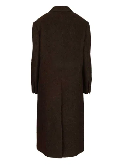Dunst Unisex 2-way 3 Button Boucle Wool Coat Coats Brown In Brown