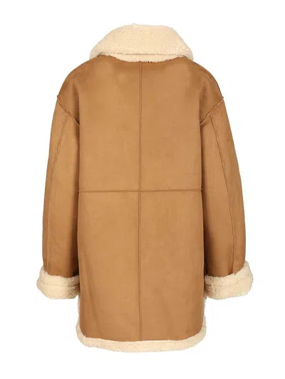 Dunst Unisex Reversible Shearling Jacket Coats Beige In Brown