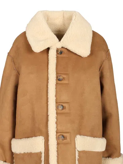 Dunst Unisex Reversible Shearling Jacket Coats Beige In Brown