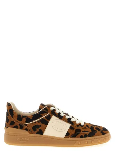 Valentino Upvillage Sneakers Brown In Animal Print