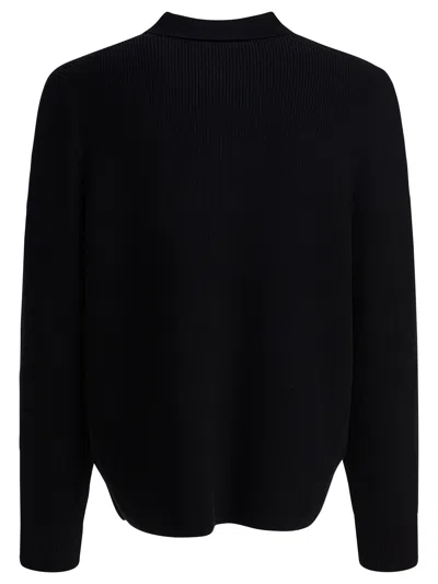 Vince Regular Fit Zip Front Sweater In Black