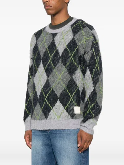 Emporio Armani Wool Blend Crewneck Sweater In Green