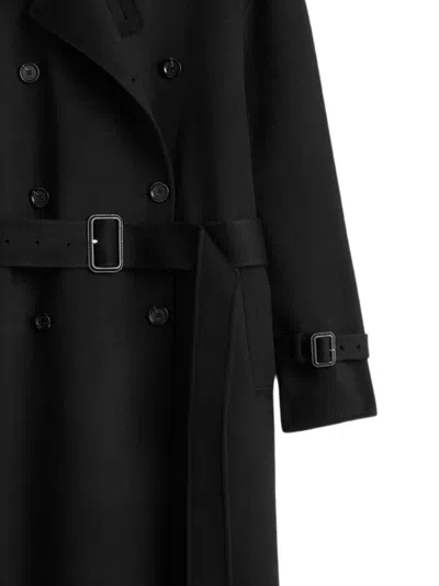 Totême Belted Double-breasted Wool Coat In Black