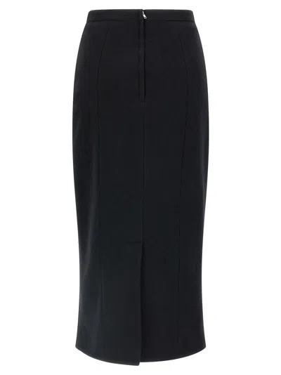 Dolce & Gabbana Wool Sheath Skirt Skirts Black In Black