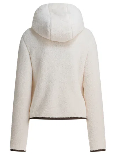 Moncler Zipper Hoodie Sweatshirts White