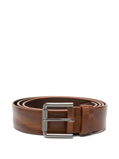 Max Mara Long Adjustable Belt Metal Buckle In Brown