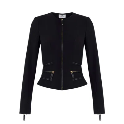 Elisabetta Franchi Elisbetta Franchi Black Zipped Jacket In Black