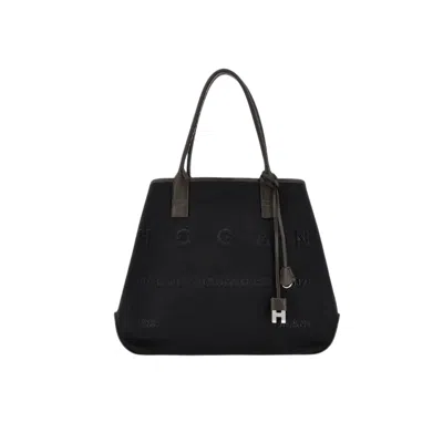 Hogan Address Shopping Media Tessuto In Black