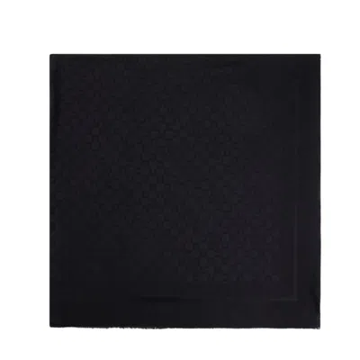 Elisabetta Franchi Black Monogram Scarf In Black