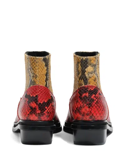 Bimba Y Lola 40mm Snakeskin-embossed Ankle Boots In Red