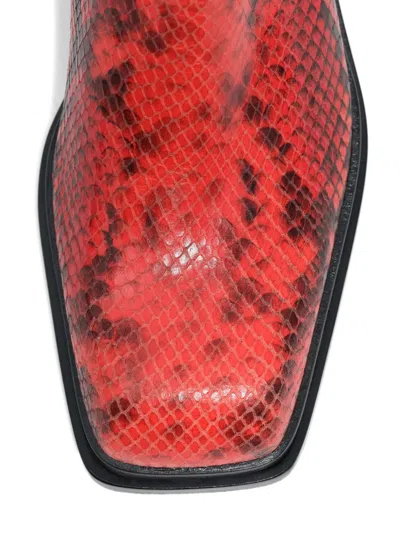 Bimba Y Lola 40mm Snakeskin-embossed Ankle Boots In Red