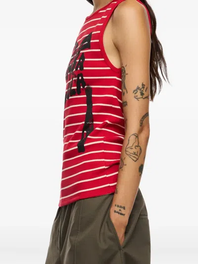 Bimba Y Lola Logo Tie Sleeveless Top In Red