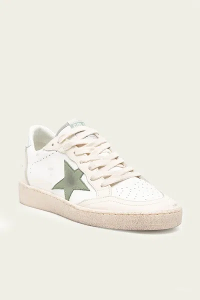 Golden Goose Ballstar Leather Upper Toe And Spur Nabuk Star Laminated Heel In White
