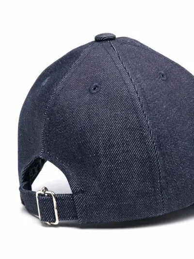 Apc A.p.c. Eden Hat In Denim Blue Canva In Blue
