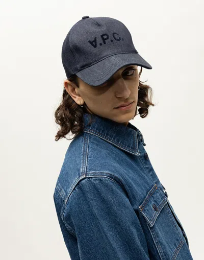 Apc A.p.c. Eden Hat In Denim Blue Canva In Blue