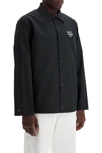 Apc A.p.c. Regis Cotton Blend Overshirt In Black