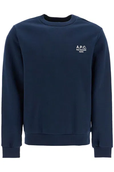 Apc A.p.c. Cotton Sweatshirt With Minimalist Logo And Comfortable Fit In Blue