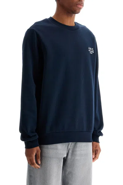 Apc A.p.c. Cotton Sweatshirt With Minimalist Logo And Comfortable Fit In Blue