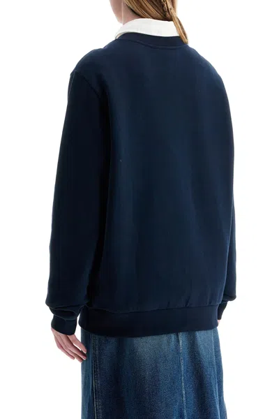 Apc A.p.c. Cotton Sweatshirt With Minimalist Logo And Comfortable Fit In Blue
