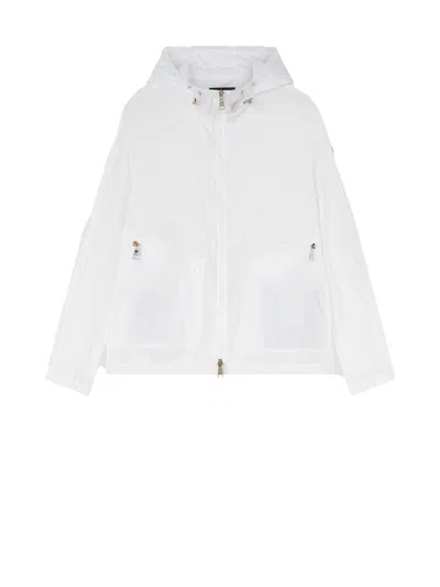 Add White Windbreaker With Zip In White