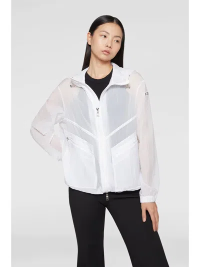 Add White Windbreaker With Zip In White