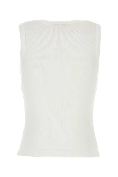 Agolde Stretch Cotton Blend Tank Top In White