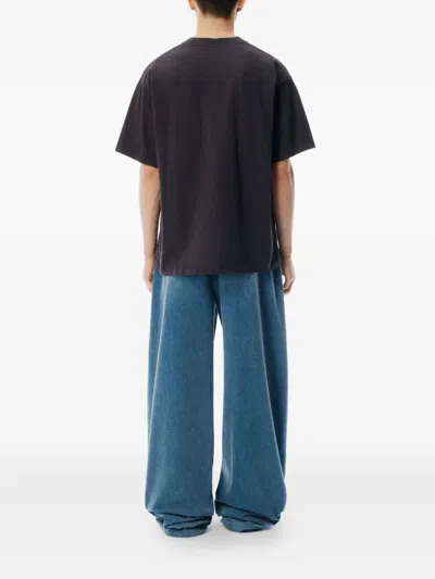 Alexander Wang Oversized Grey Délavé Cotton T-shirt In Blue