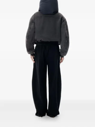 Alexander Wang Wide-leg Black Denim Sweatpants In Black