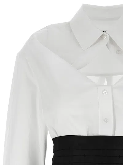 Alexander Wang Mini Shirt Dress With Elastic Waist In Multi