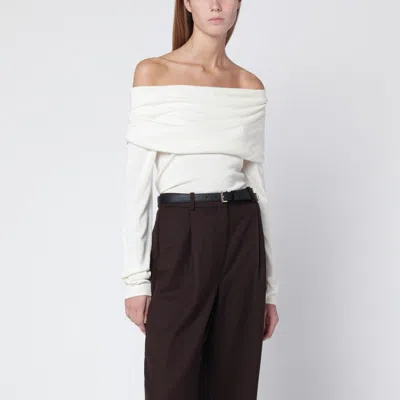Almada Label Cara Sweater In Cream Silk And Cashmere In Neutral