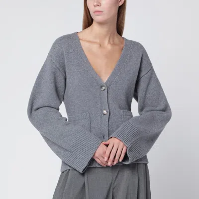 Almada Label Drea Cardigan In Grey Wool And Cashmere In Multi