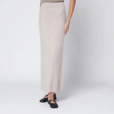 Almada Label Umi Skirt In Taupe Cashmere In Multi
