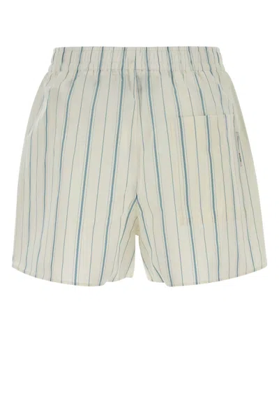 Ami Alexandre Mattiussi Ami Women Embroidered Poplin Bermuda Shorts In Green