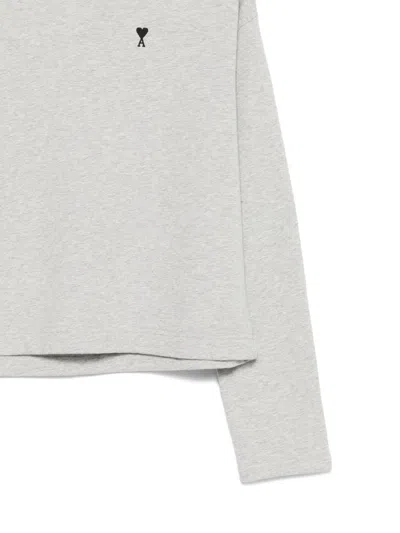 Ami Alexandre Mattiussi Ami Paris Women Ami De Coeur Cotton Sweatshirt In Gray