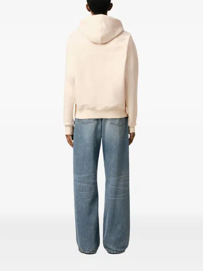 Ami Alexandre Mattiussi Ami Paris Logo Cotton Hoodie In Neutral