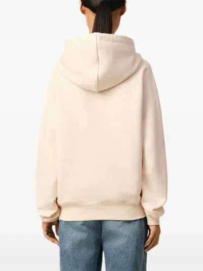 Ami Alexandre Mattiussi Ami Paris Logo Cotton Hoodie In Neutral