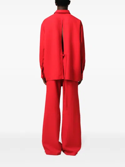 Ami Alexandre Mattiussi Ami Paris Red Overshirt Tied At The Back In Red