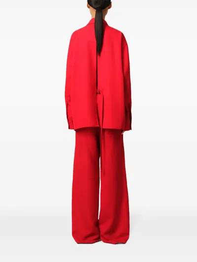 Ami Alexandre Mattiussi Ami Paris Red Overshirt Tied At The Back In Red