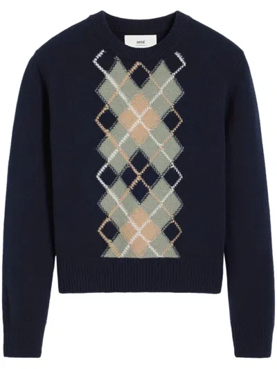 Ami Alexandre Mattiussi Ami Paris Wool And Cashmere Sweater In Blue