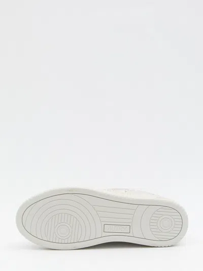 Autry Medalist Rhinestone Sneakers In White