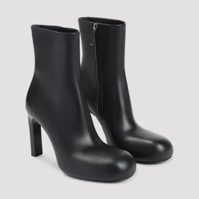 Balenciaga Black Leather Fargo H100 Bootie In Black