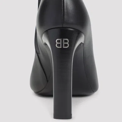Balenciaga Black Leather Fargo H100 Bootie In Black
