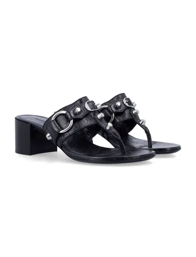 Balenciaga Thong Sandals Block Heel In Black