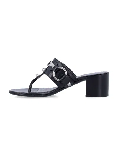 Balenciaga Thong Sandals Block Heel In Black