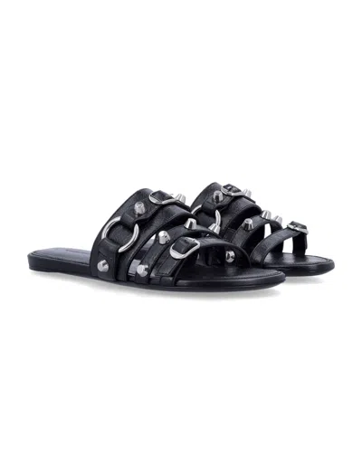 Balenciaga City Flat Mule In Arena Lambskin