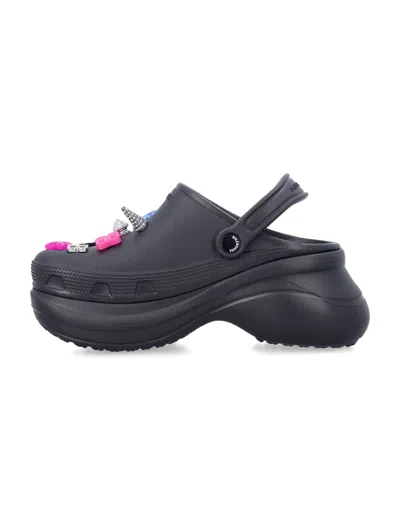 Balenciaga Women Crocs Jibbitz Sandals In Black