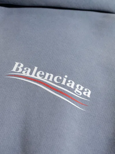 Balenciaga Faded Blue Classic Hoodie Sweater In Blue